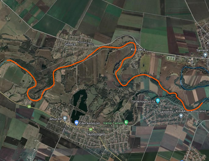 Vízitúra útvonal: nagycsécsi homok- és kavicspad-> sajóörösi homok- és kavicspad